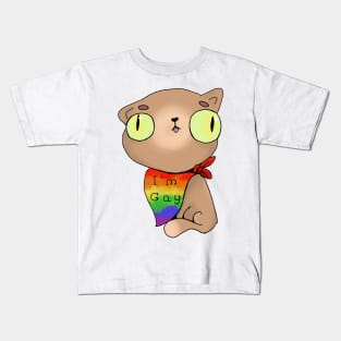 Mocha the Cat "I'm Gay" Bandanna Kids T-Shirt